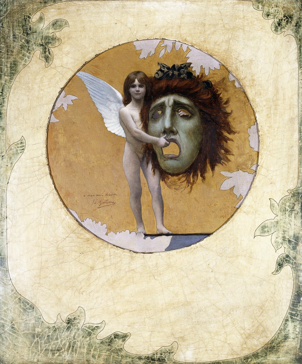 A Putto with a Mask by Jean Leon Gerome