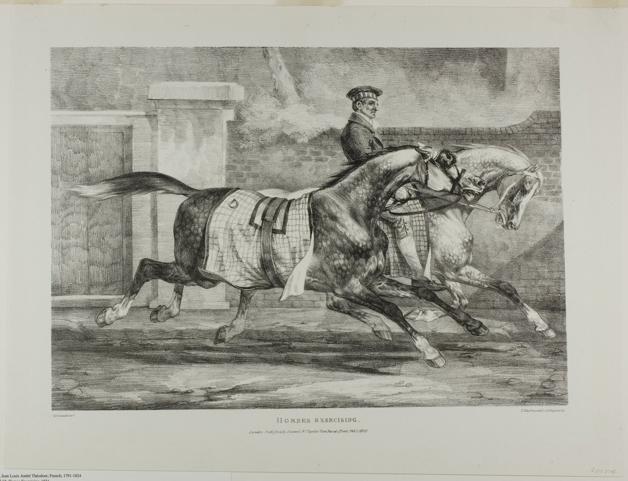 Horses Exercising, plate 6 from Various Subjects Drawn from Life and on Stone (The English Suite) by Jean Louis André Théodore Géricault