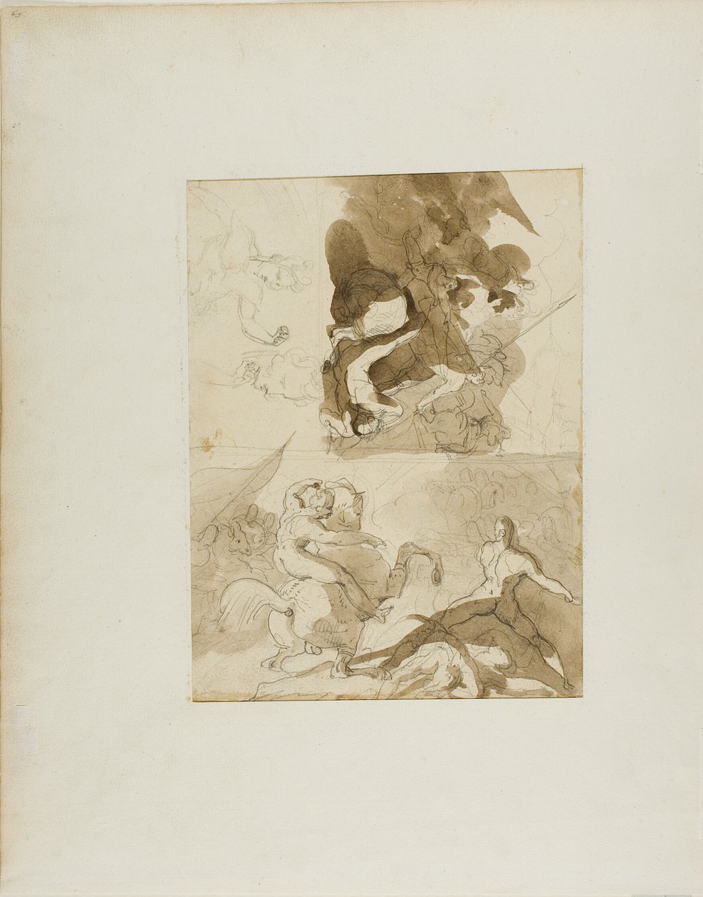 Sketches for a Cavalry Battle by Jean Louis André Théodore Géricault