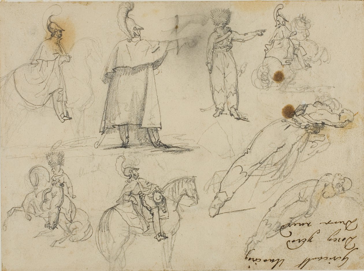 Sketches of Soldiers and Horses by Jean Louis André Théodore Géricault