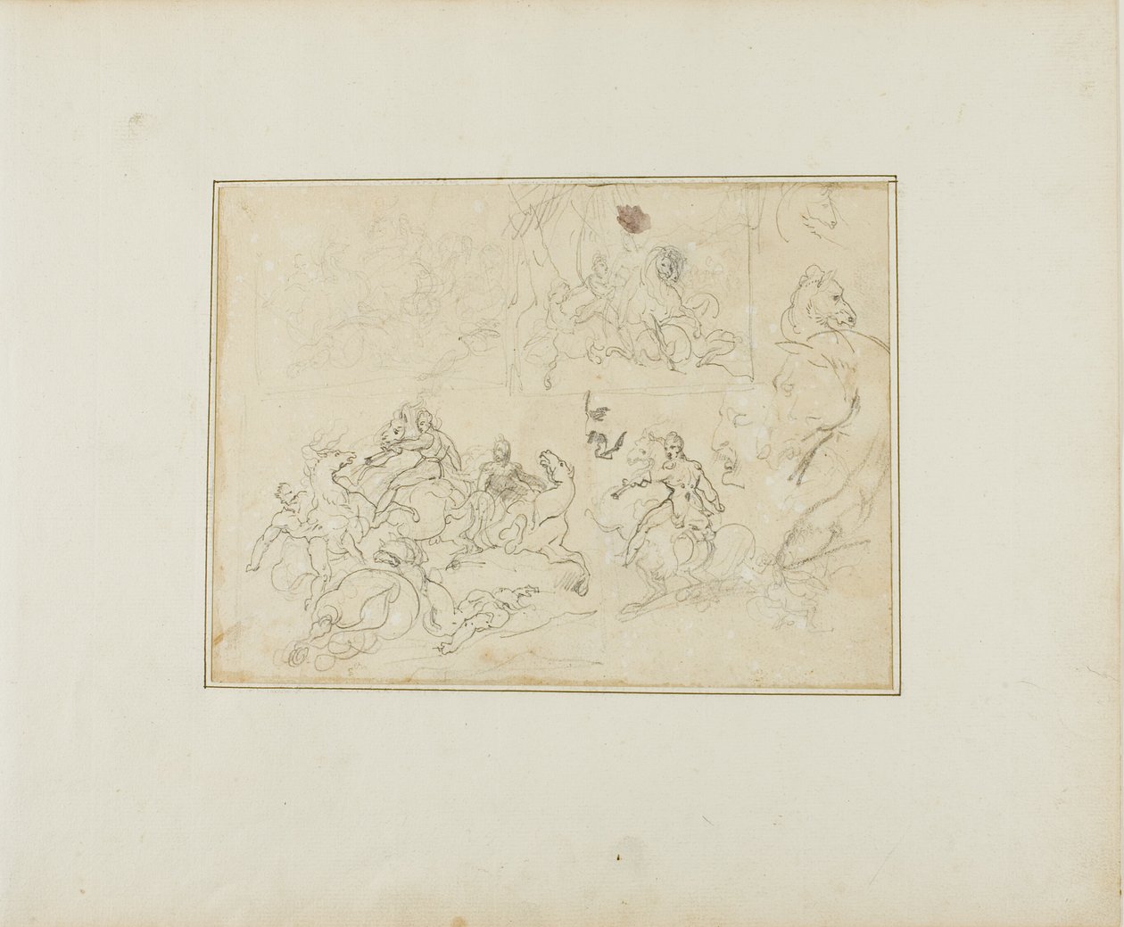 Sketches of a Cavalry Battle by Jean Louis André Théodore Géricault