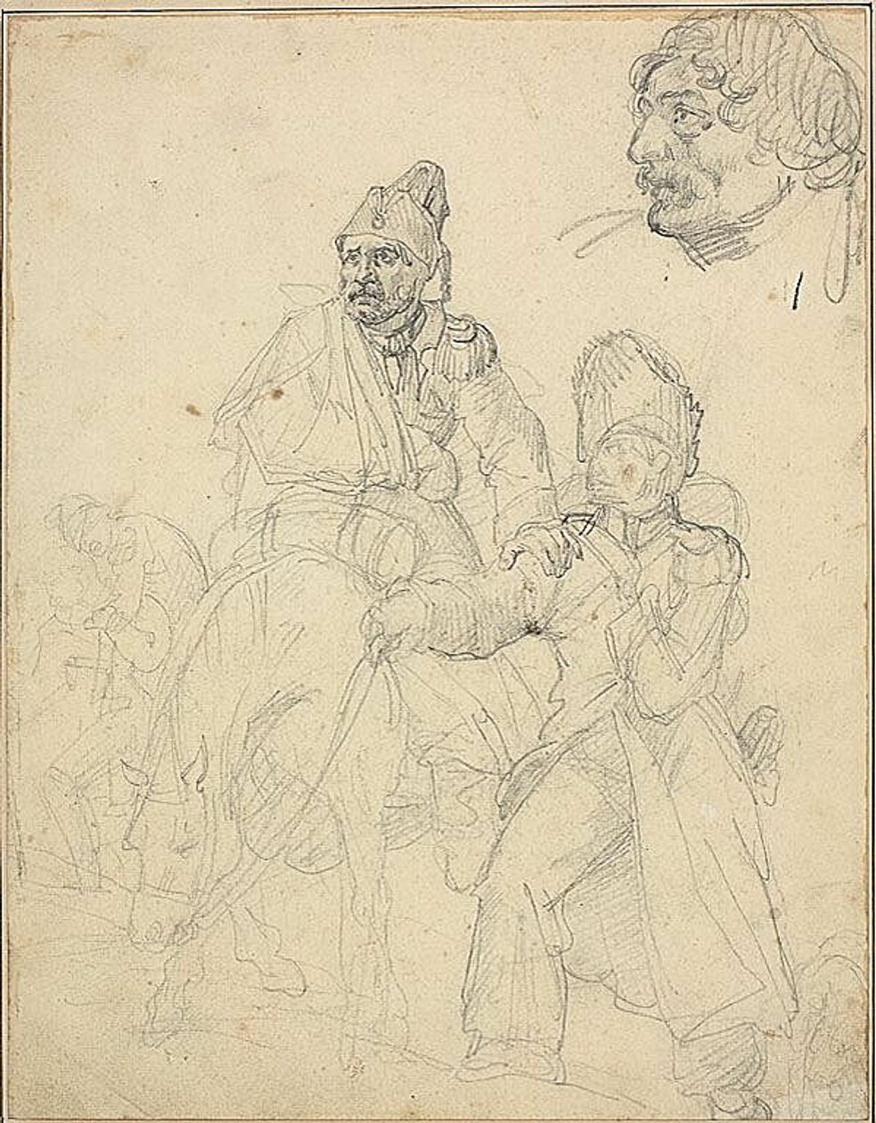 Study of Figure Group (detail) by Jean Louis André Théodore Géricault