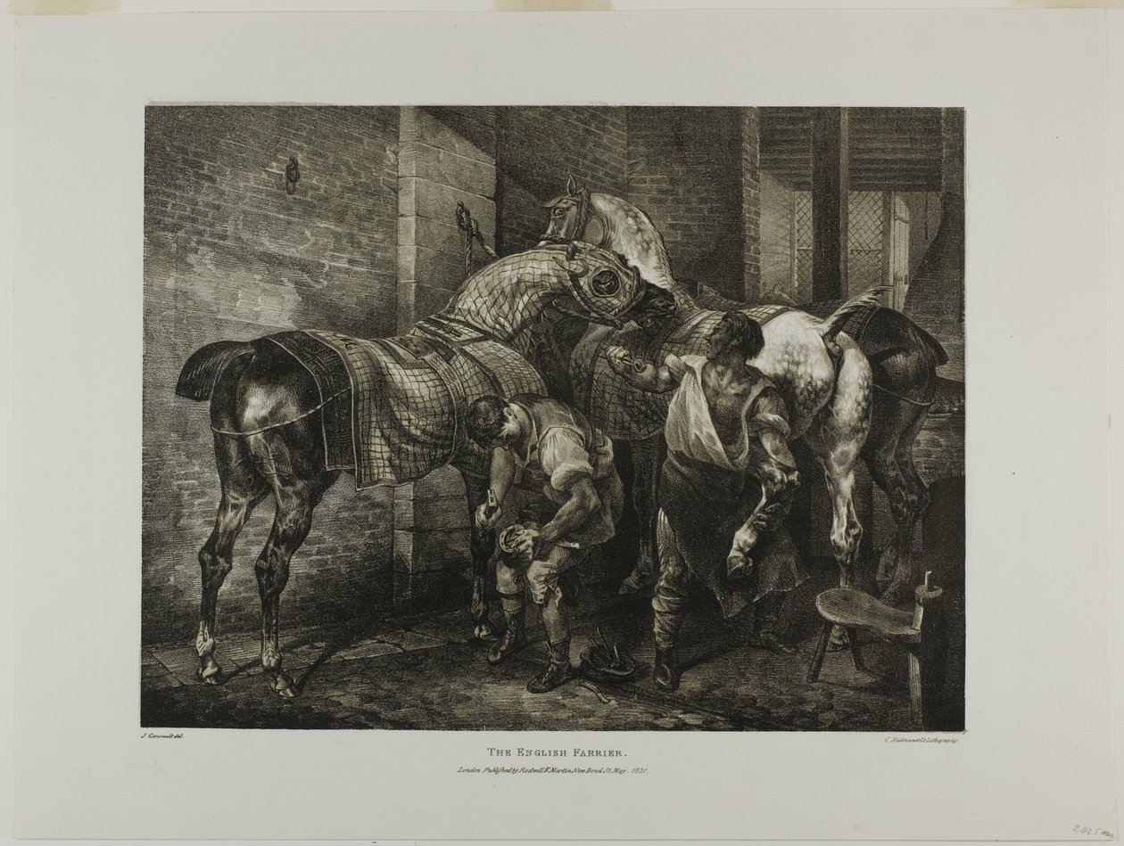 The English Farrier, plate 10 from Various Subjects Drawn from Life and on Stone (The English Suite) by Jean Louis André Théodore Géricault