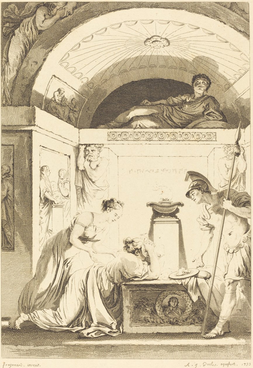 The Matron of Ephesus by Jean Louis Delignon and Antoine Jean Duclos after Jean Honoré Fragonard