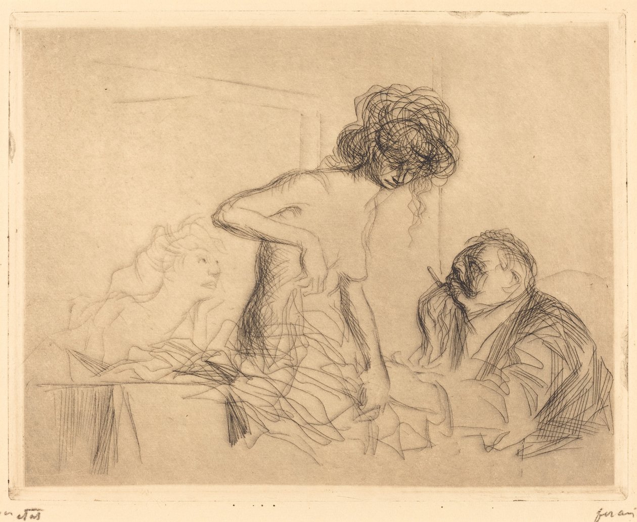 In a Private Room (first plate) by Jean Louis Forain