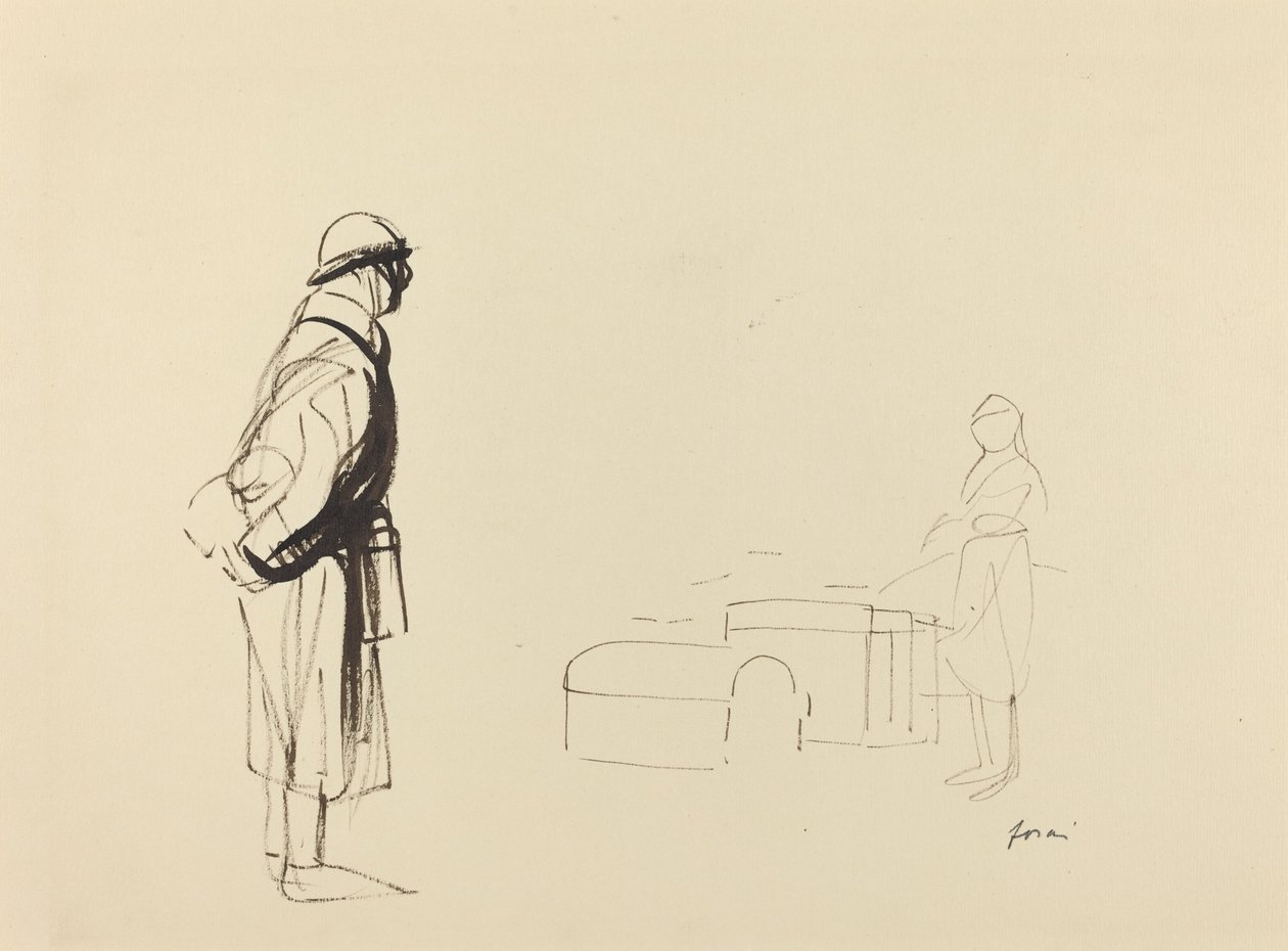 Poilu and Nurse by Jean Louis Forain