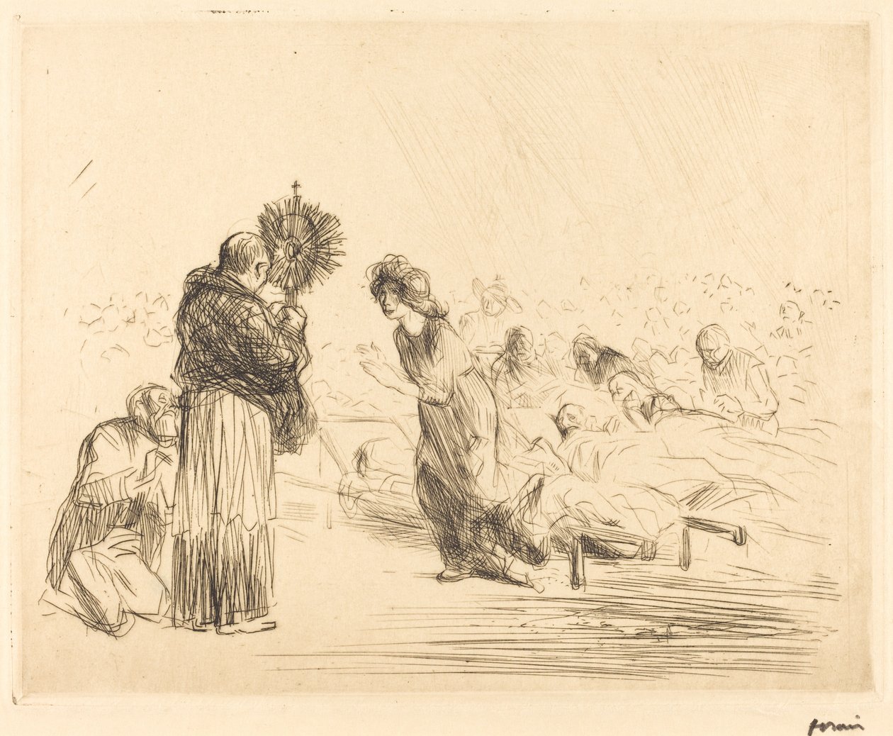 The Miracle before the Blessed Sacrament (fourth plate) by Jean Louis Forain