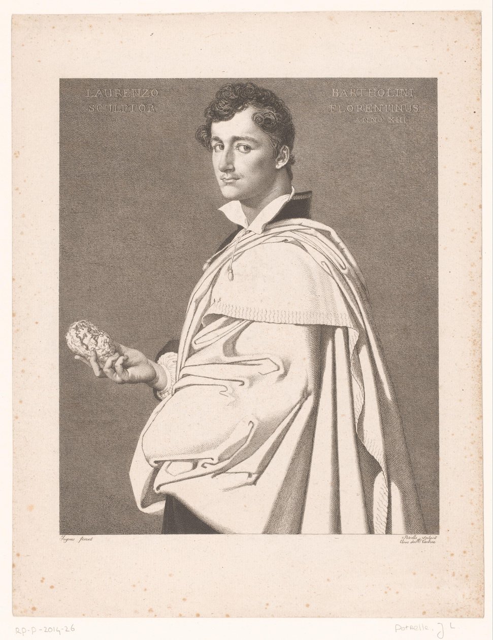 Portrait of the Sculptor Lorenzo Bartolini by Jean Louis Potrelle