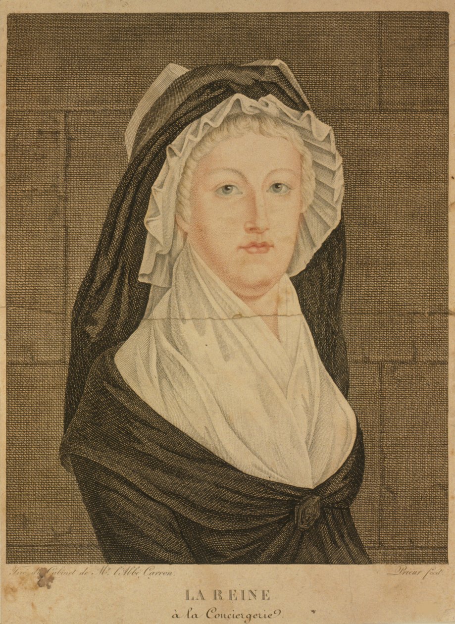 Marie Antoinette at the Conciergerie as Prisoner by Jean Louis Prieur