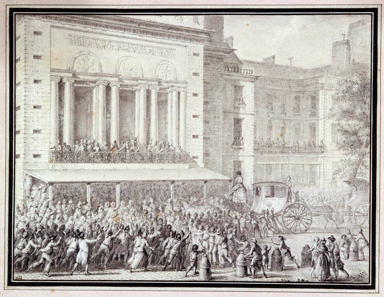 The people closing the doors of the Opera: July 12 by Jean Louis the Younger Prieur