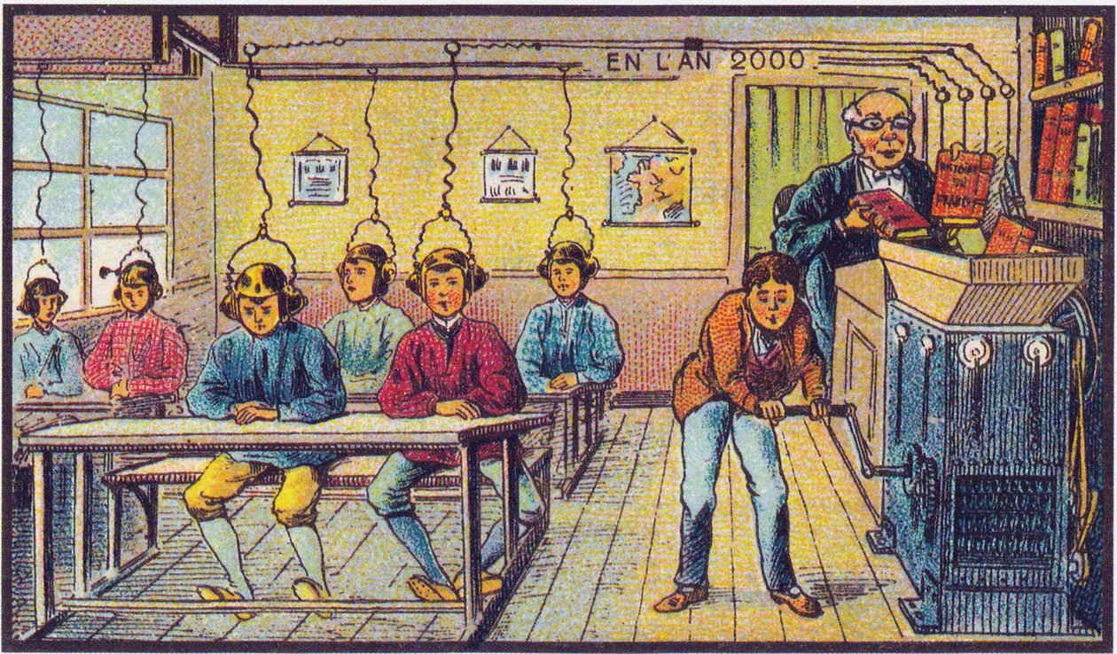 At school. From the series Visions of the Year 2000 by Jean Marc Côté