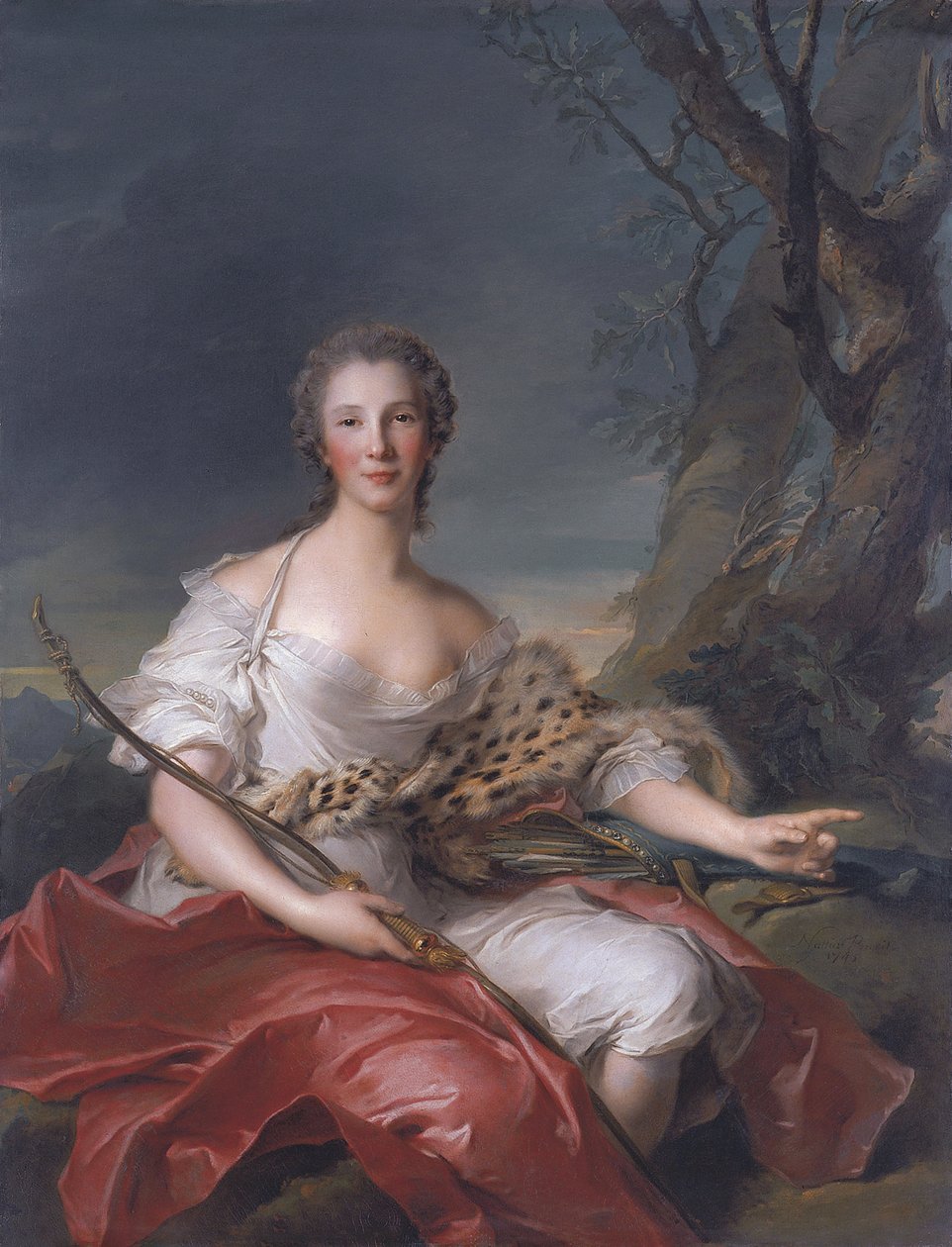 Portrait of Madame Bouret as Diana by Jean Marc Nattier