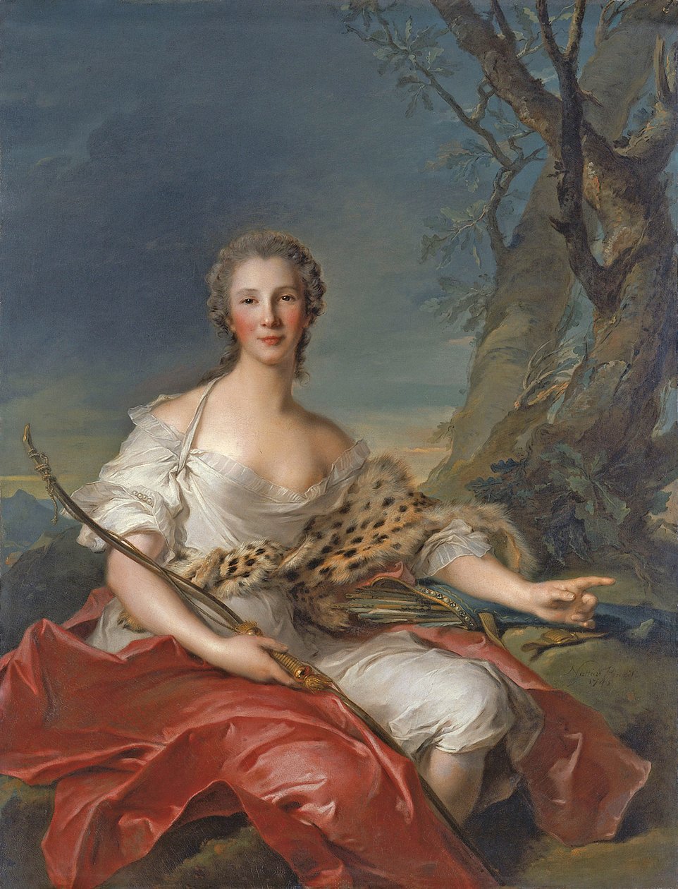 Portrait of Madame Bouret as Diana by Jean Marc Nattier