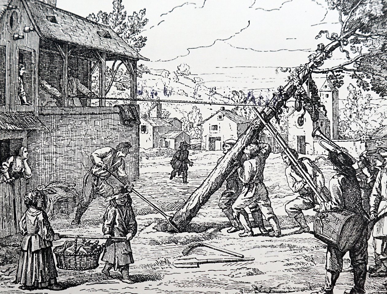 The planting of the Maypole by Jean Mariette