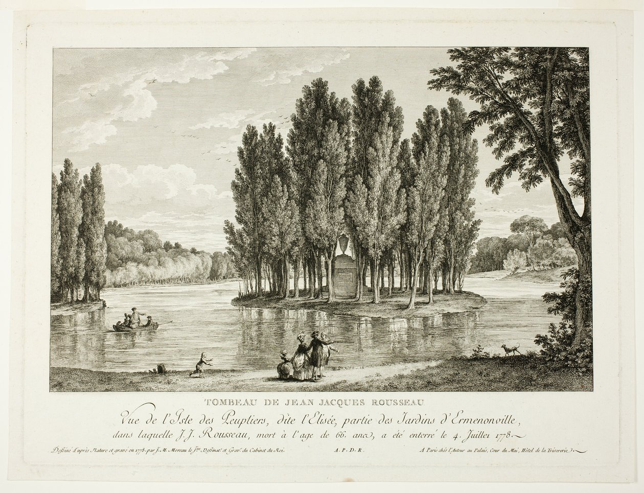 Tomb of Jean Jacques Rousseau by Jean Michel Moreau