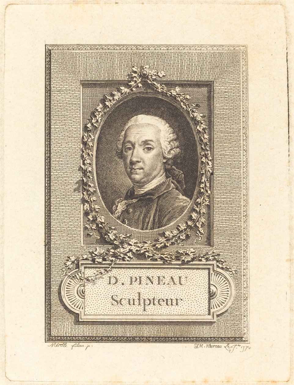 D. Pineau, Sculptor by Jean Michel Moreau after Pierre Paul Merelle