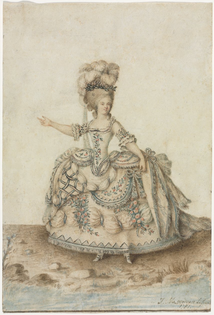 Costume Study for Opera Singer by Jean Michel Moreau le Jeune