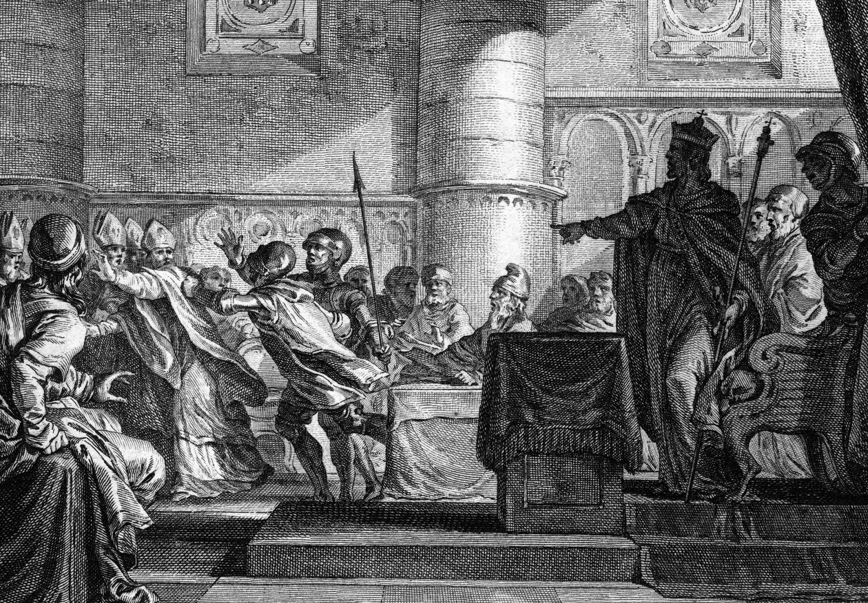Clergy between clergy and nobility gathered in Parliament in Epernay (Marne) by Charles the Bald (846) by Jean Michel the Younger Moreau