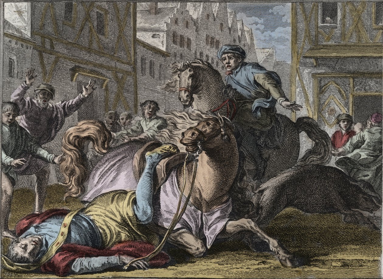 Death of Philippe of France (1116-1131), Paris by Jean Michel the Younger Moreau