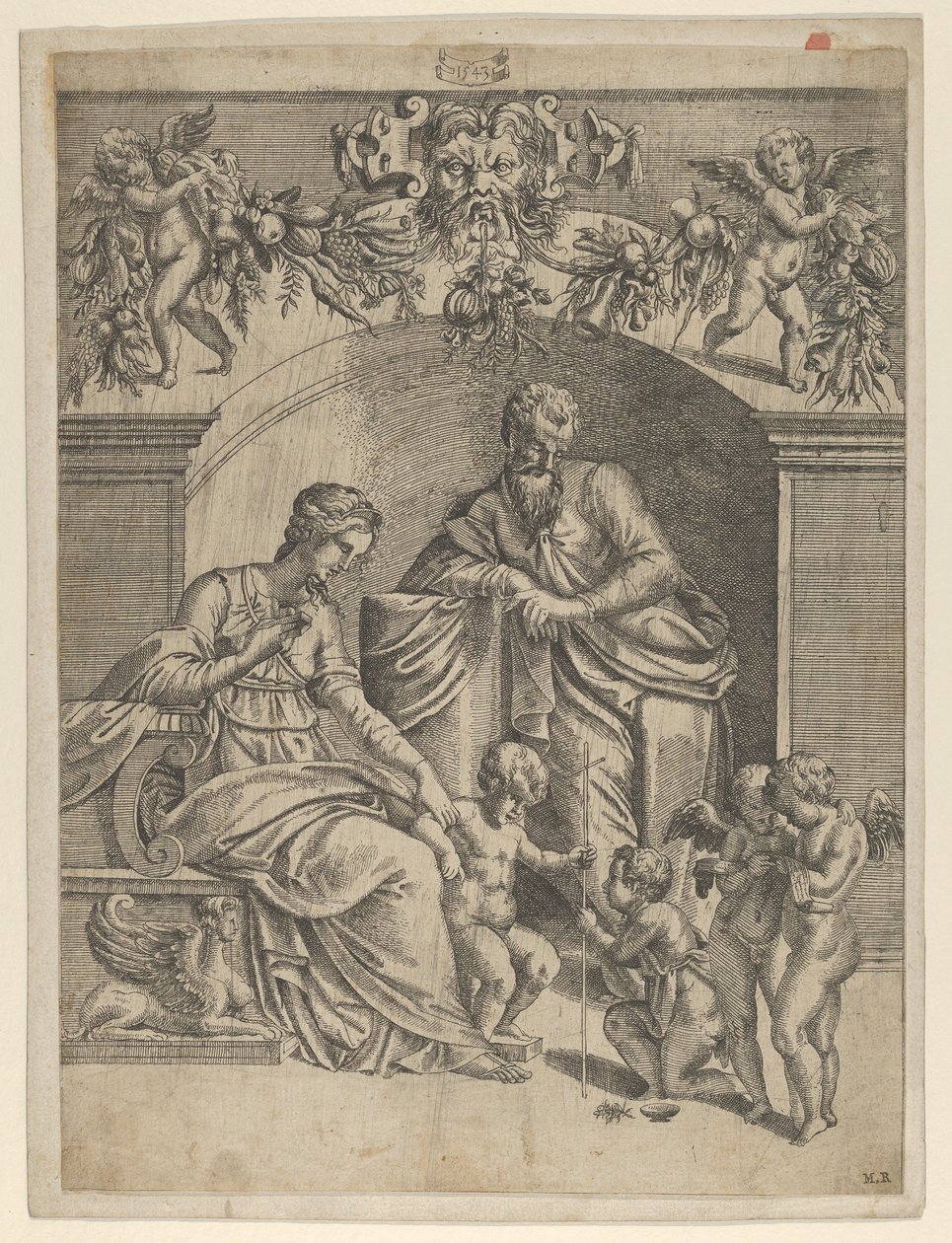 The Virgin with Infant Jesus adored by St. John by Jean Mignon