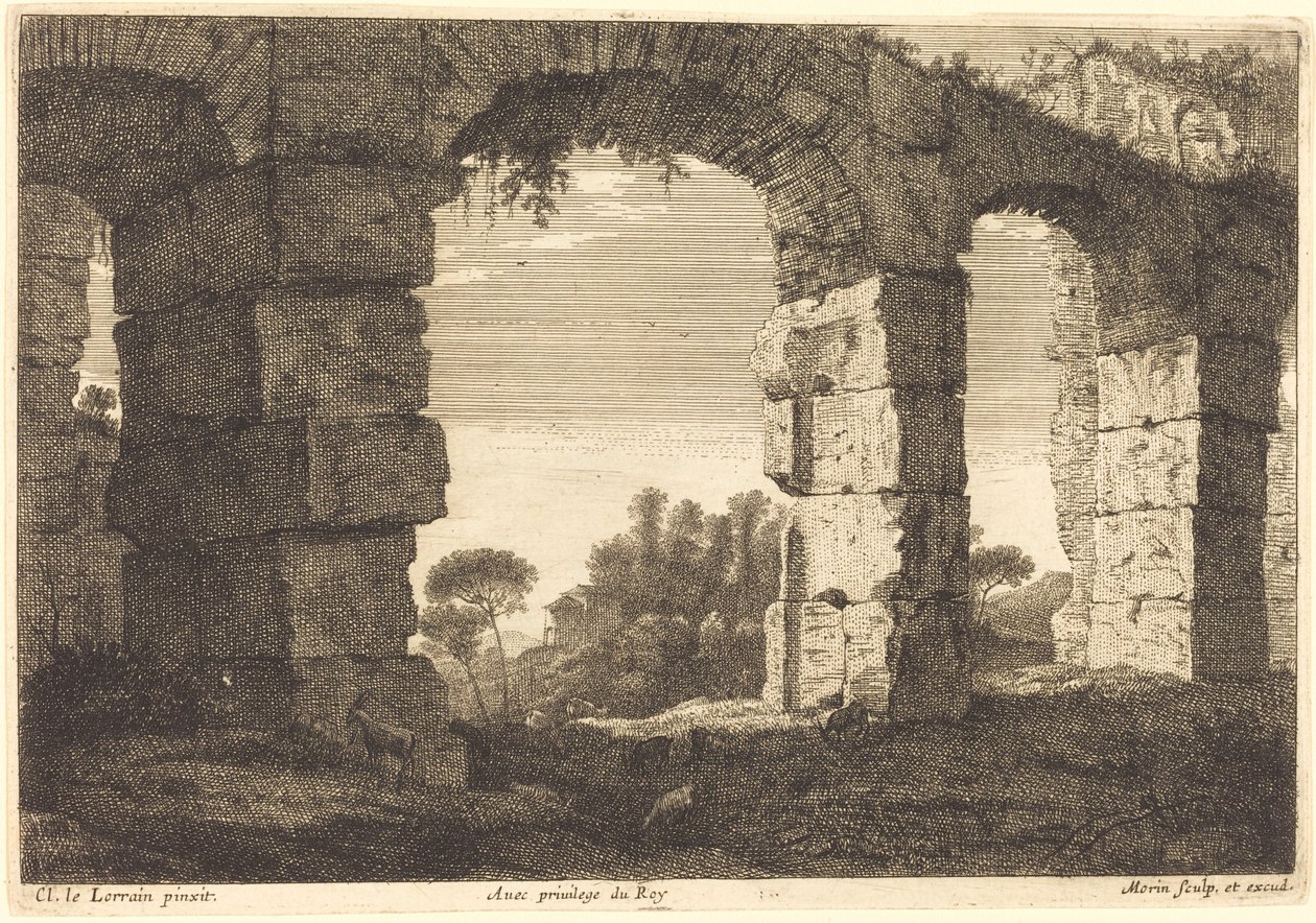 Ruins of an Aqueduct by Jean Morin after Claude Lorrain