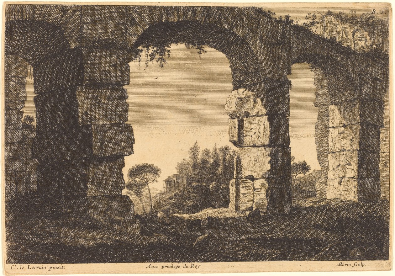 Ruins of an Aqueduct by Jean Morin after Claude Lorrain