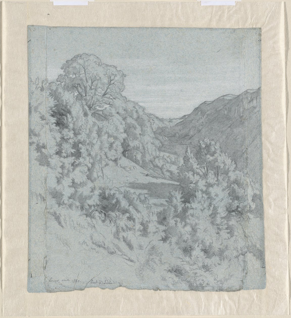 Sunlit Trees in a Valley near Lacoux by Jean Paul Flandrin