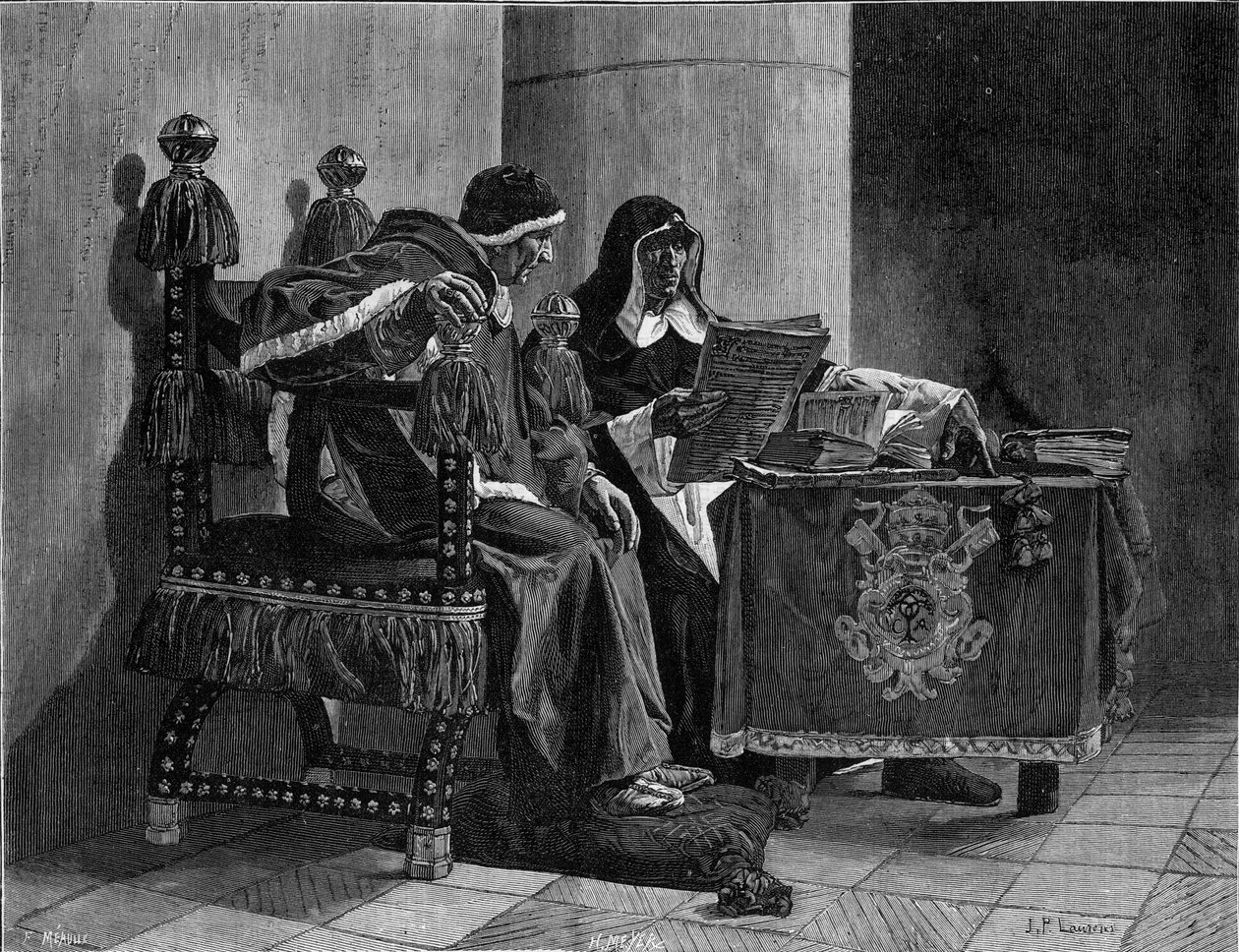 The Pope and the Inquisitor (Sixte IV and Tomas de Torquemada) (engraving after John Paul Laurens) by Jean Paul Laurens
