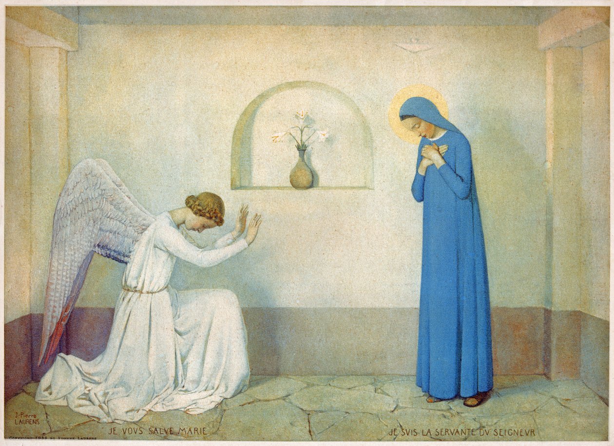 Annunciation to the Virgin (engraving) by Jean Pierre Laurens