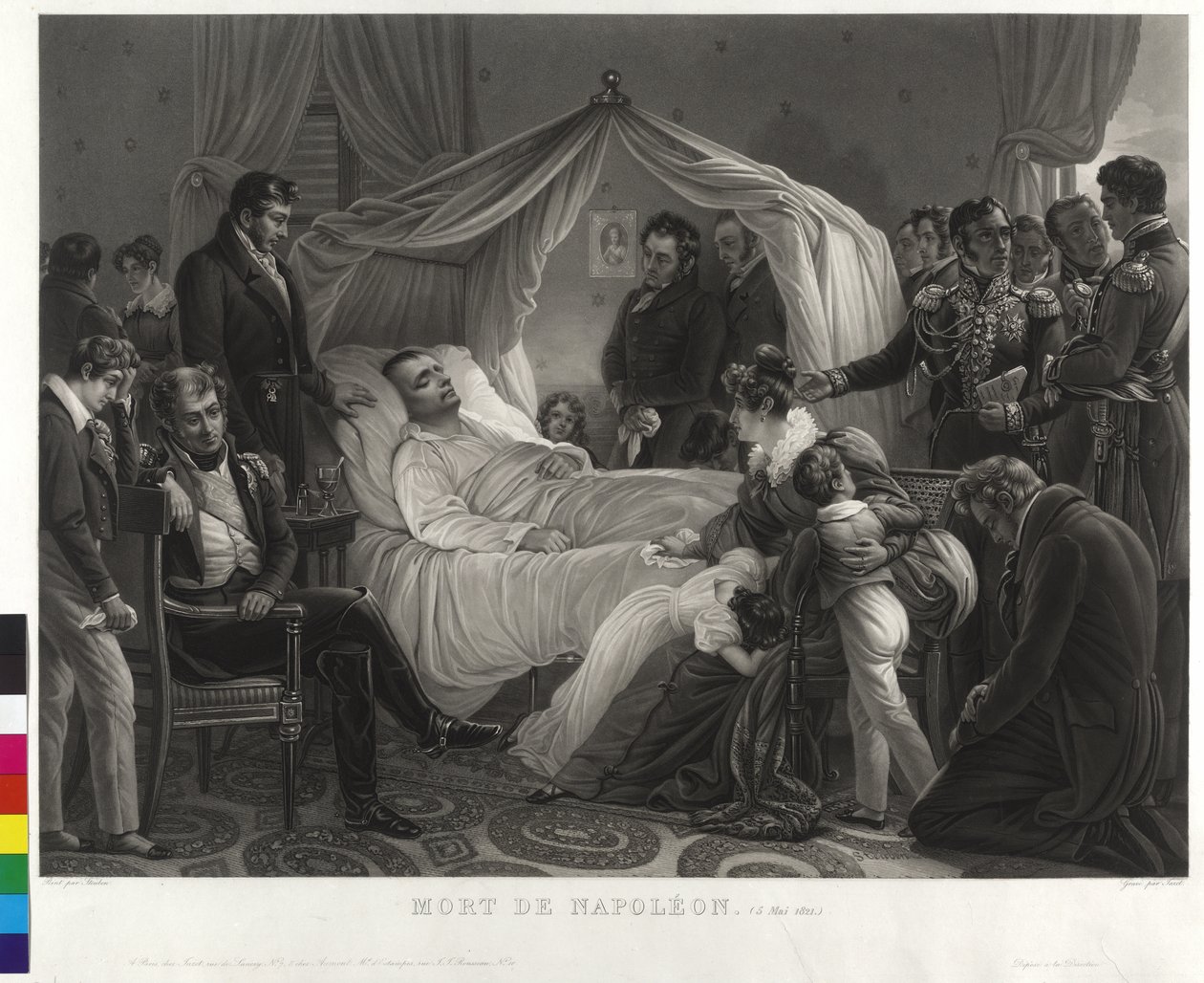 Surrounded by Abiders Napoleon I on the Deathbed by Jean Pierre Marie Jazet