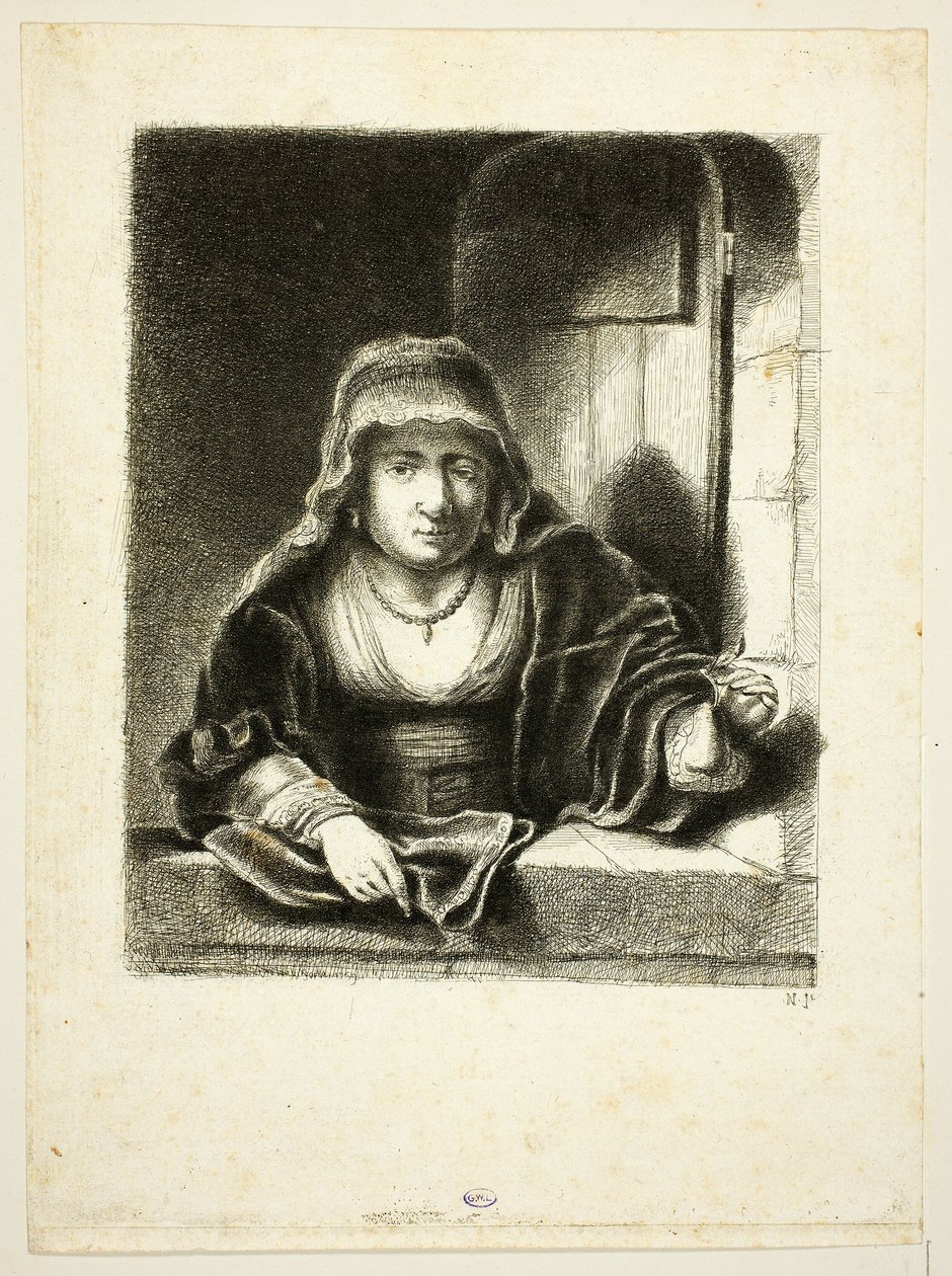 Woman at a Window by Jean Pierre Norblin de La Gourdaine