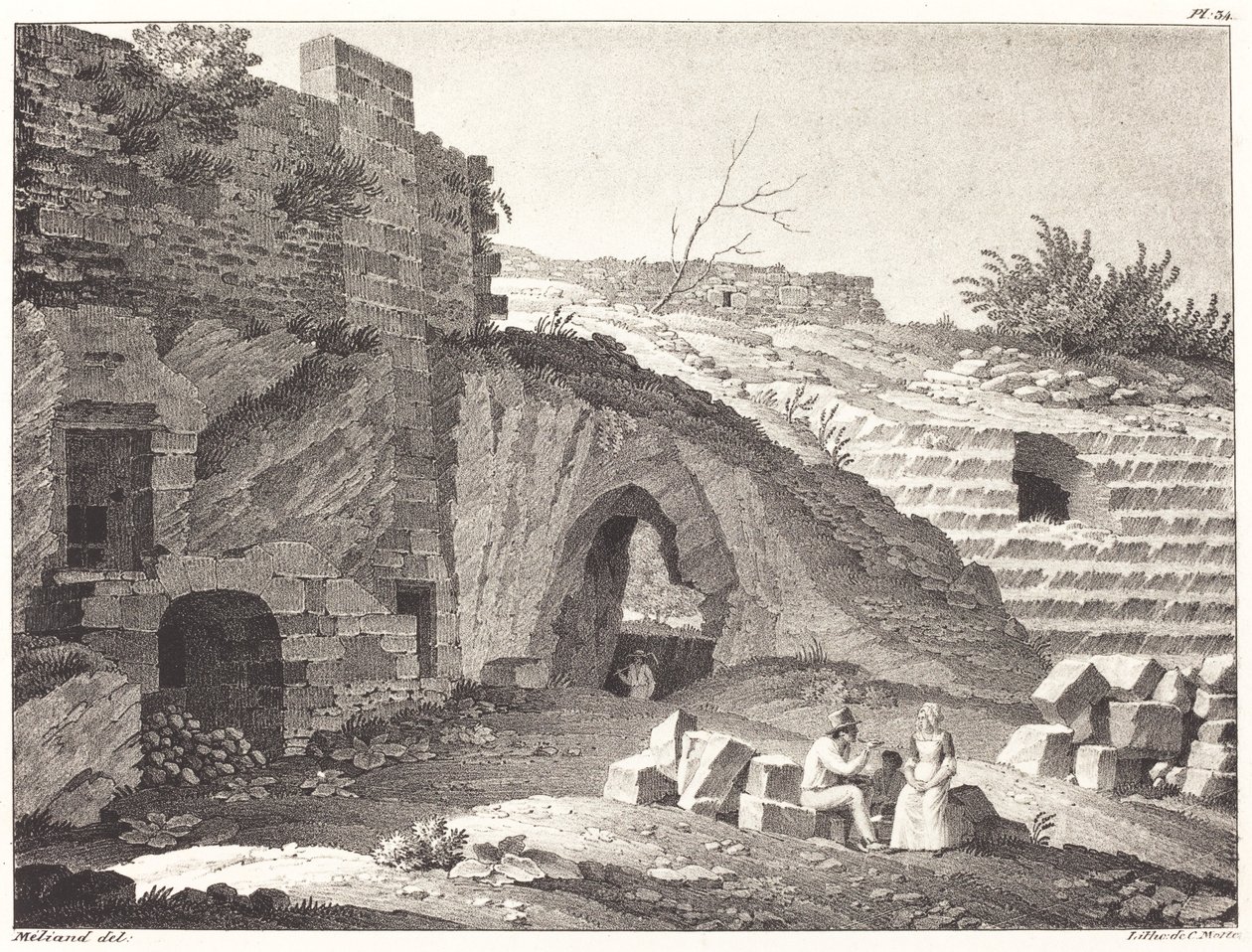 Rustics Picnicking in Ruins by Jean René Méliand