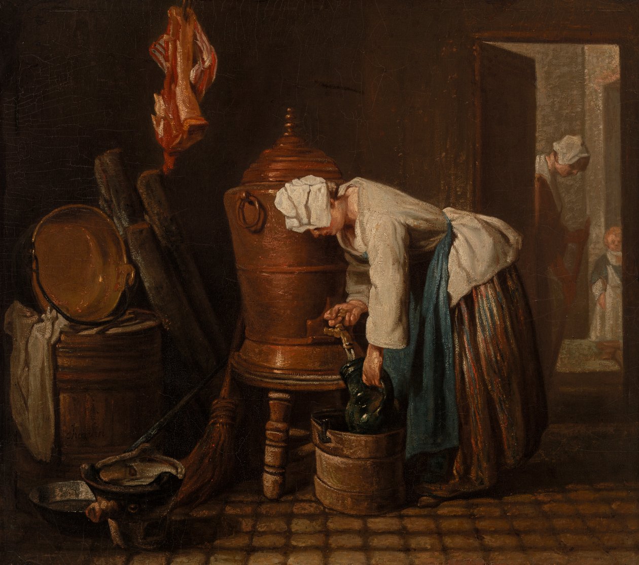 Woman Drawing Water from a Water Urn by Jean Baptiste Simeon Chardin