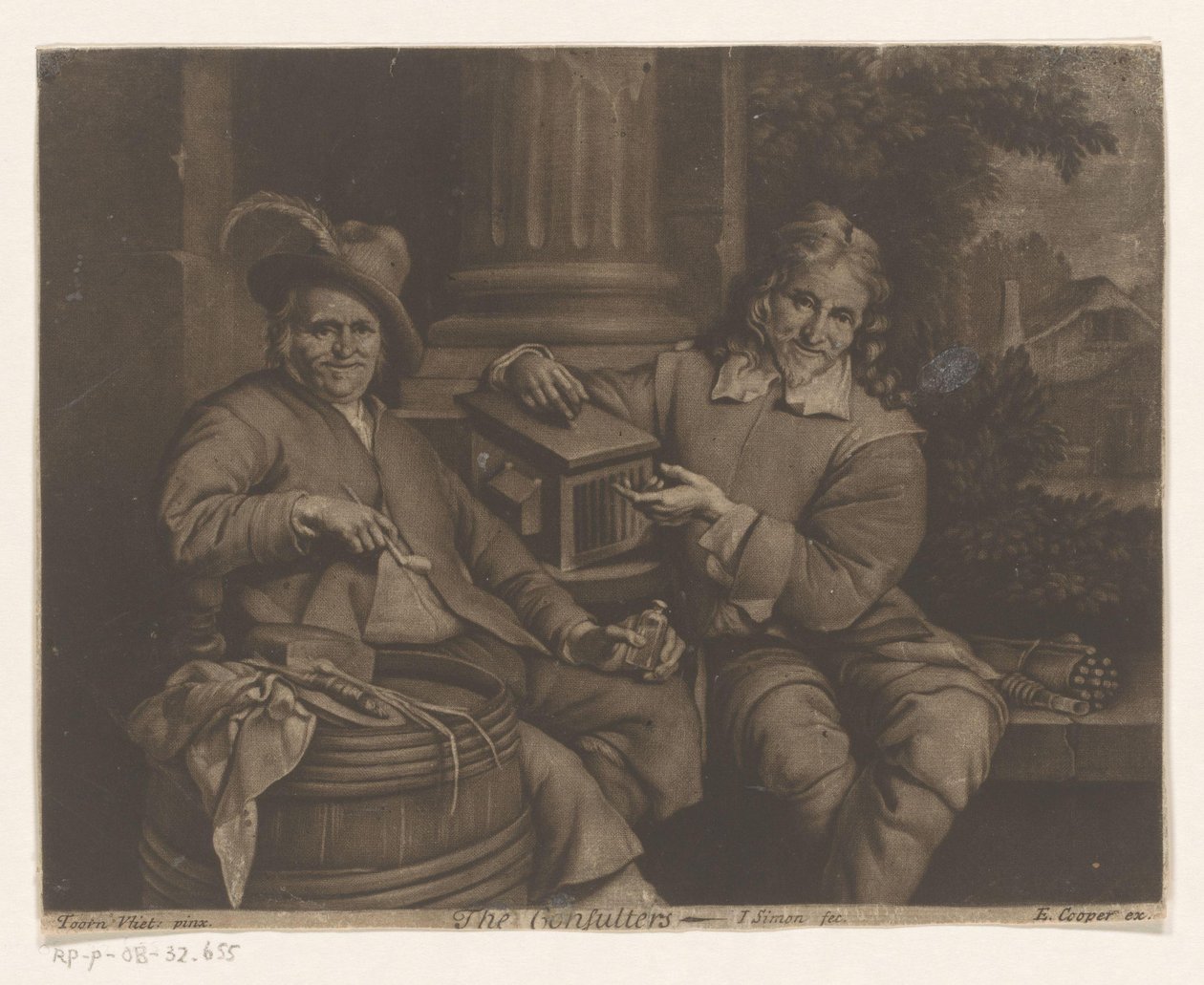 Two Men on a Bench with Various Objects (The Consulters) by Jean Simon