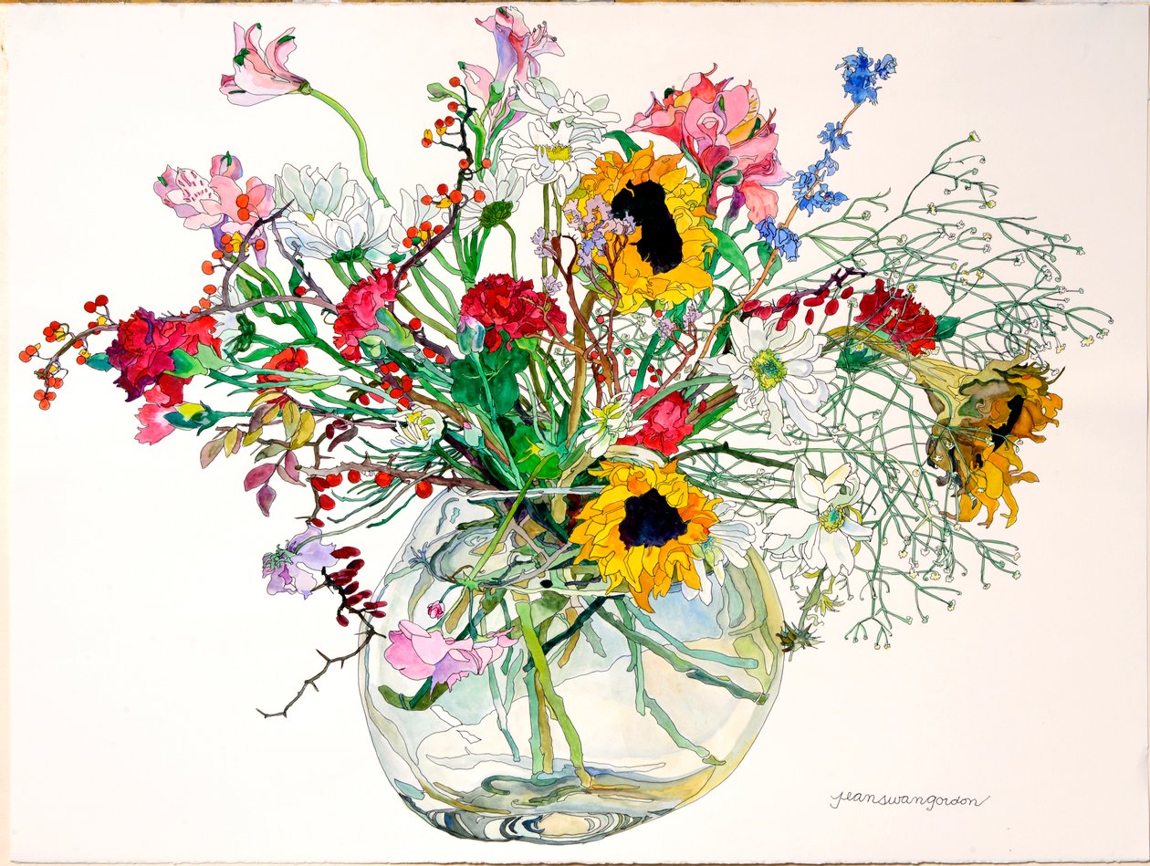 Late Summer in Glass Bowl by Jean Swan Gordon