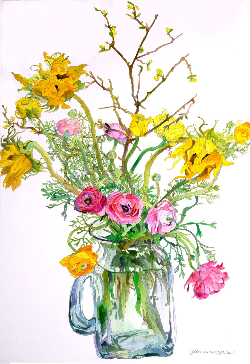 Sunflowers Ranunculus by Jean Swan Gordon