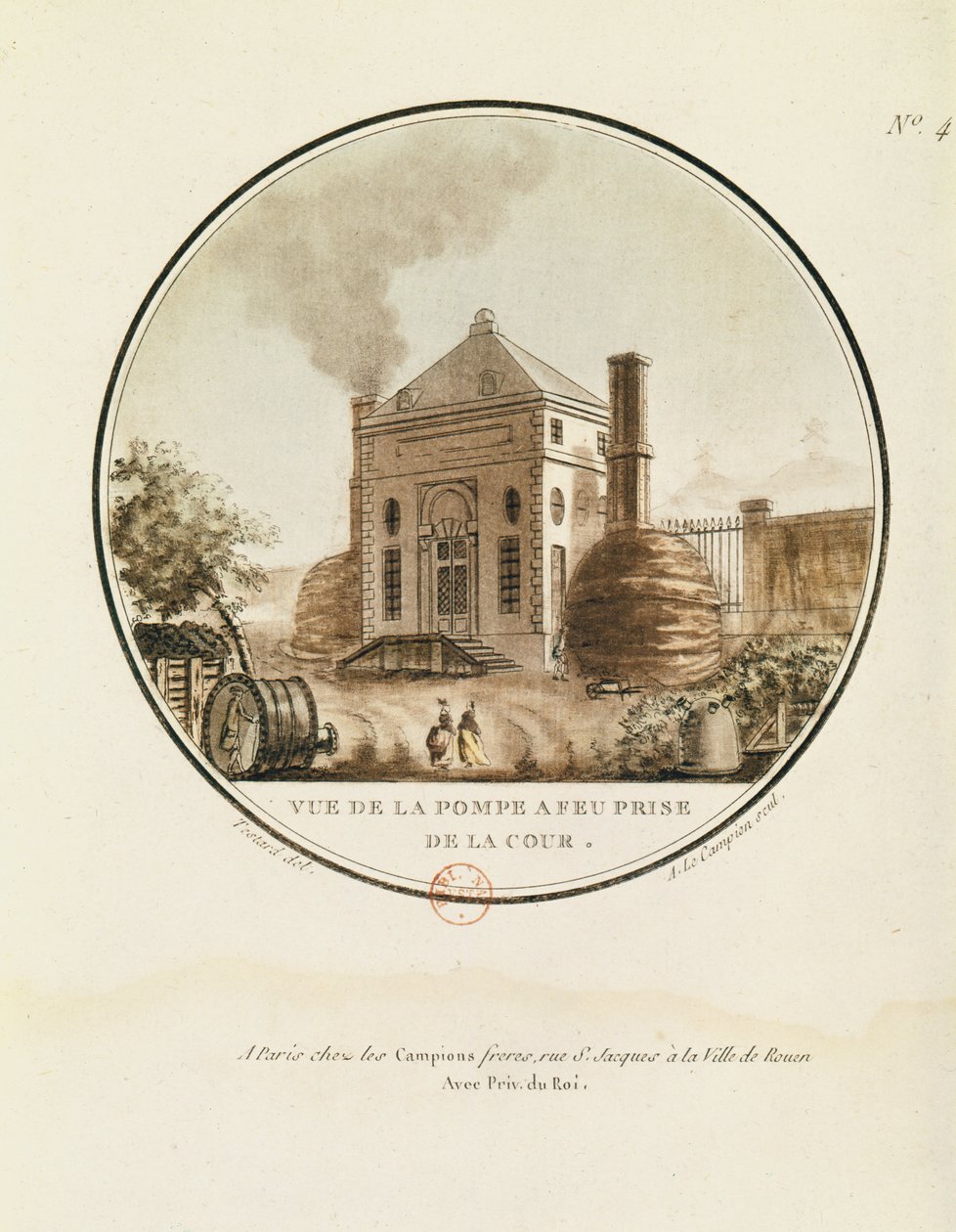 View of the Fire Pump Taken from the Courtyard by Jean Testard