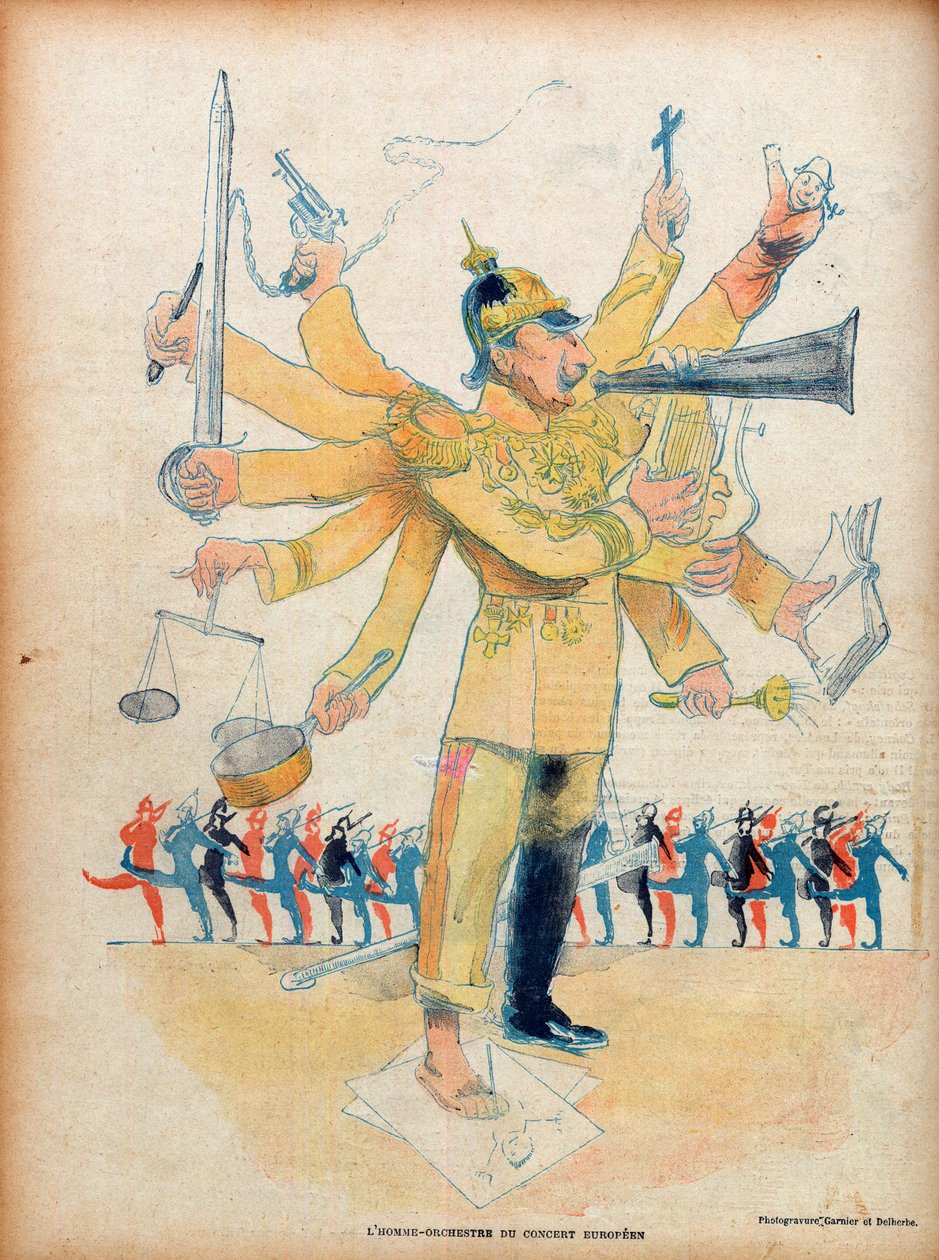 William II (1859-1941) - the man orchestra of the European concert - caricature in 