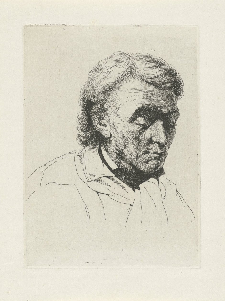 Portrait of an Old Man with Closed Eyes by Jean Zacherie Mazel