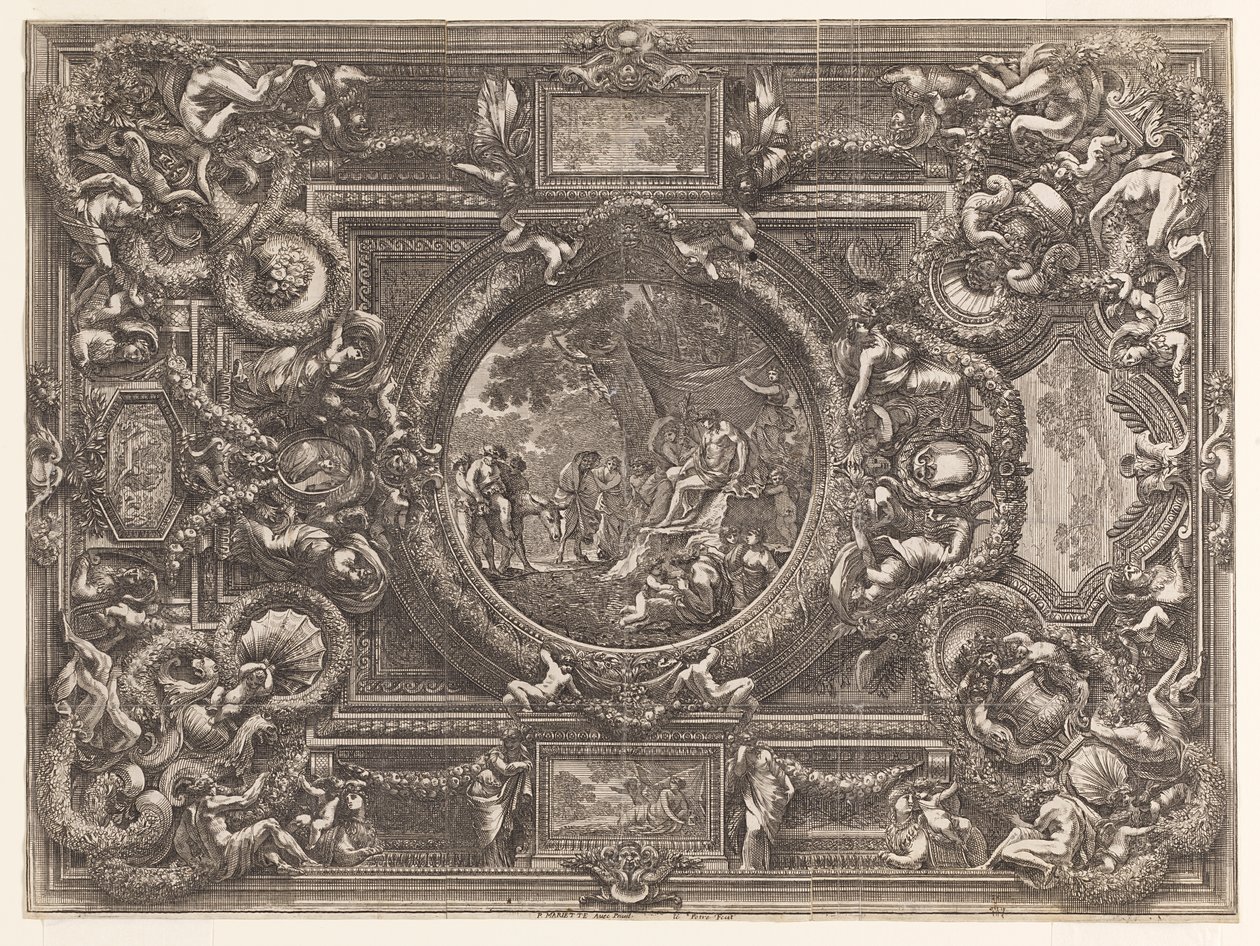Project for a ceiling. With alternative suggestions. by Jean le Pautre