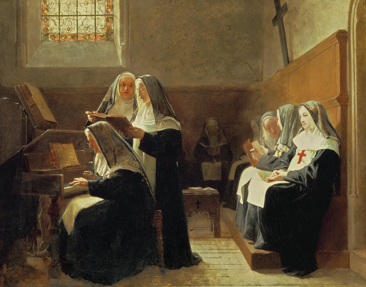 The Convent Choir by Jean or Jehan Georges Vibert