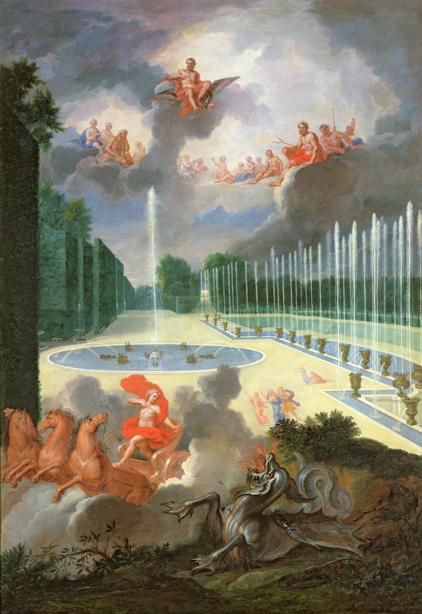 The Groves of Versailles. View of the Dragon Pool and the Pool of ...