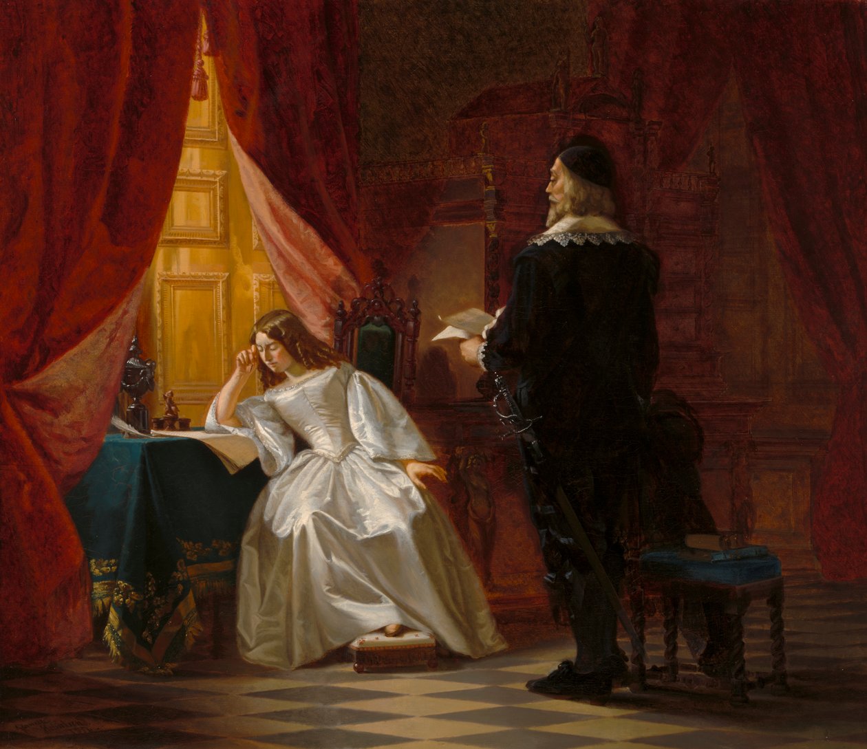 Queen Christina and the Lord High Chancellor Axel Oxenstierna by Jeanette Möller