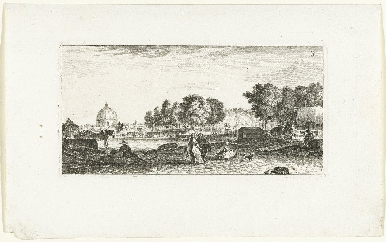 View of the Dôme des Invalides in Paris (series title: Views of Paris, Views of Paris) by Jeanne Françoise Ozanne
