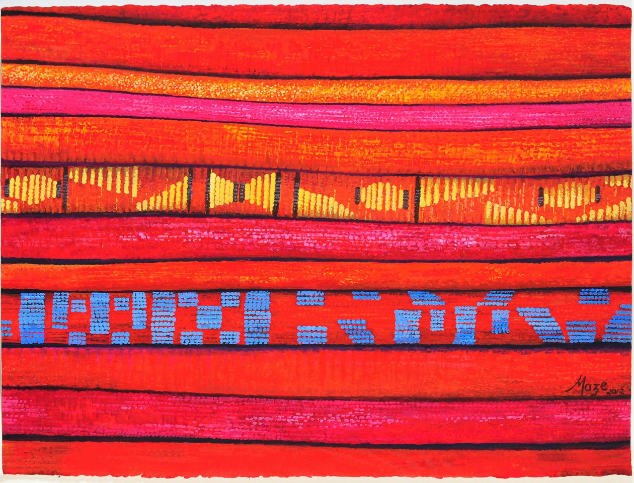 Moroccan Fabrics 1, 2013 by Jeanne Maze