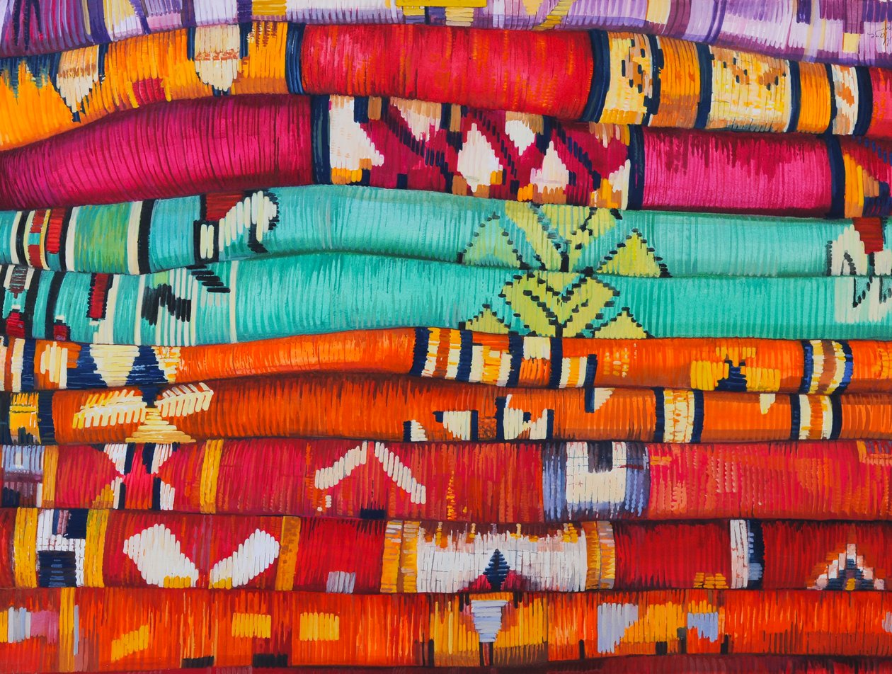Moroccan Fabrics 4, 2013 by Jeanne Maze