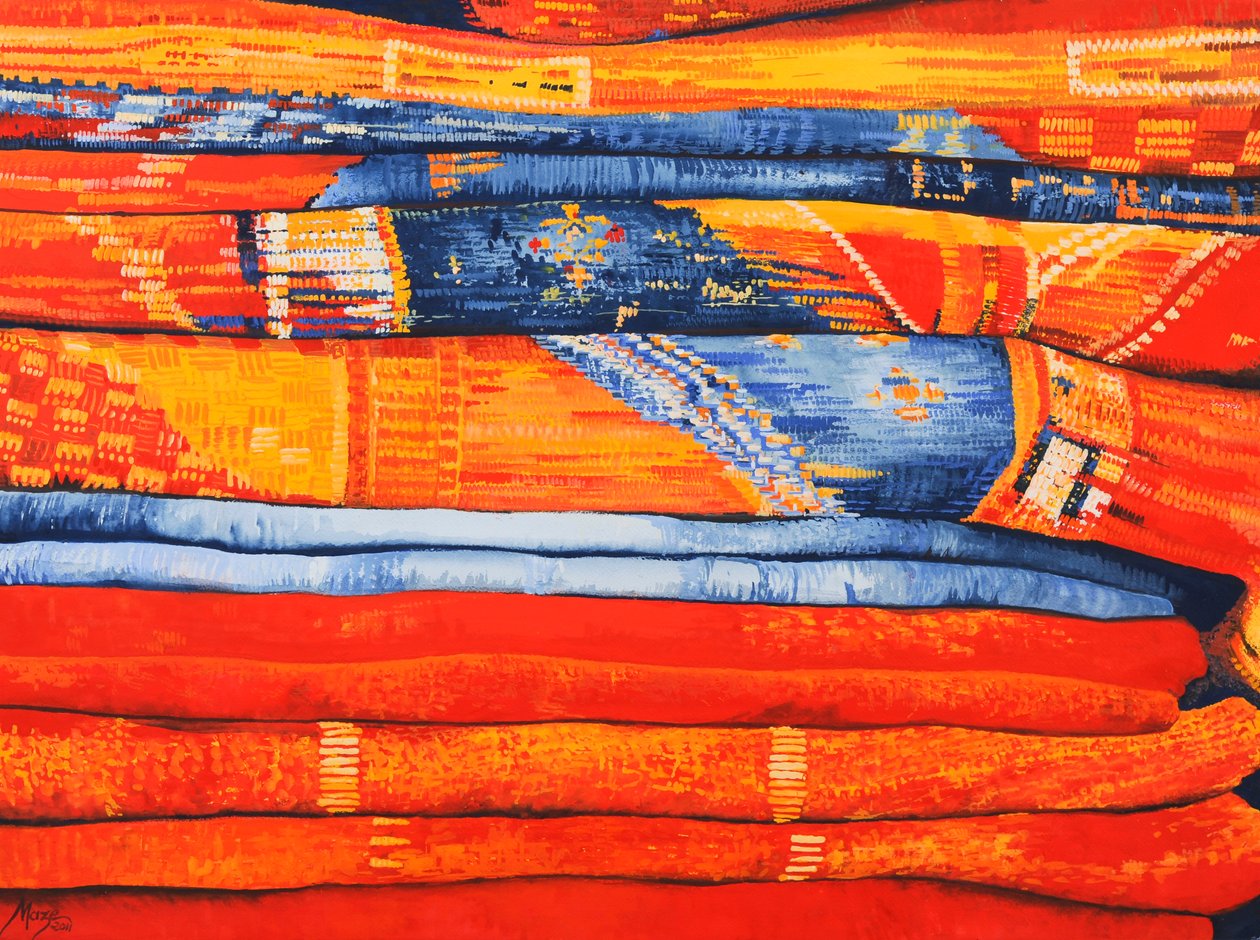 Moroccan Fabrics 6, 2013 by Jeanne Maze