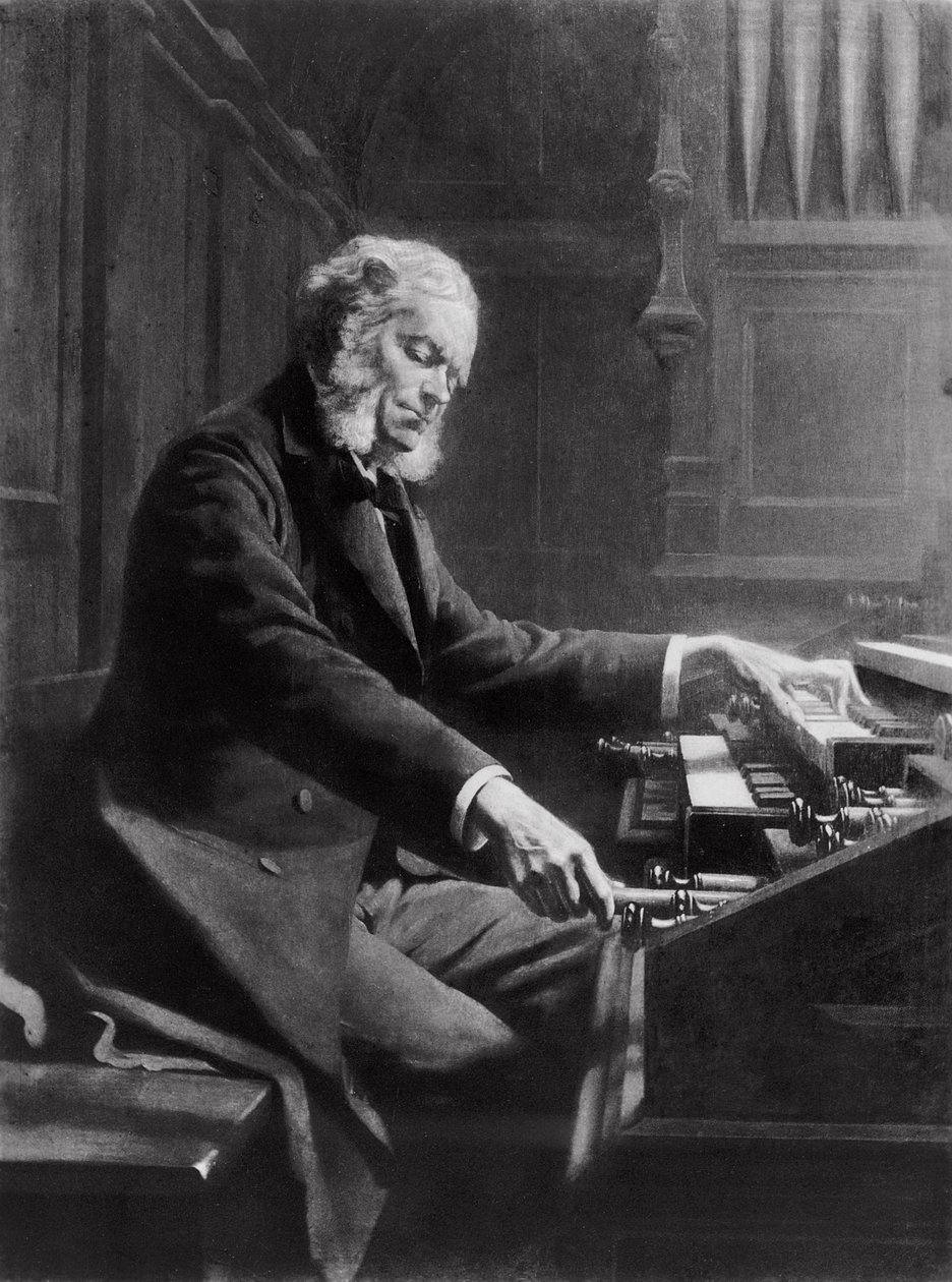 Cesar Franck at the Console of the Organ at St. Clotilde Basilica, Paris by Jeanne Rongier