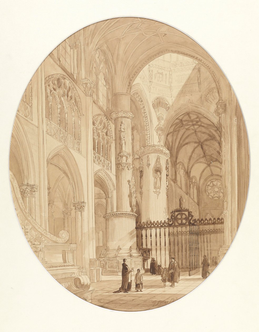 In the Cathedral of Burgos by Jenaro Pérez Villaamil