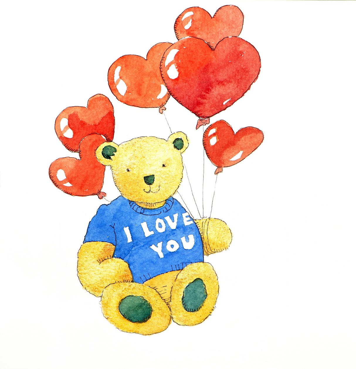 I love you bear - balloon by Jennifer Abbott
